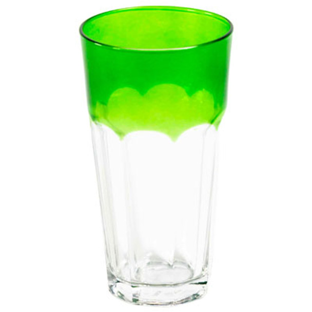DRINKWARE 13OZ TRANSPARENT GREEN TOP OCTA BASE GLASS