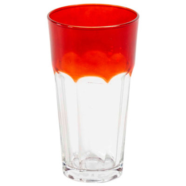 DRINKWARE 13OZ TRANSPARENT REDTOP OCTA BASE GLASS