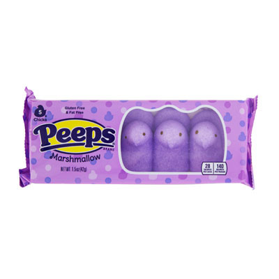 EASTER CANDY PEEPS LAVERNDER MARSHMALLOW CHICKS 5CT 1.5 OZ