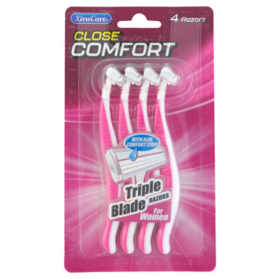 RAZORS WOMENS TRIPLE BLADE 4PK CARDED XTRACARE