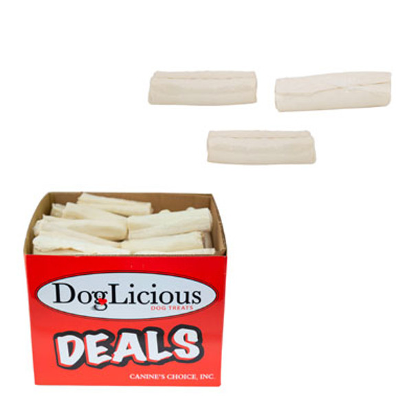 DOG TREATS 5 INCH WHITECURL RAWHIDE CHEW COUNTER DISPLAY