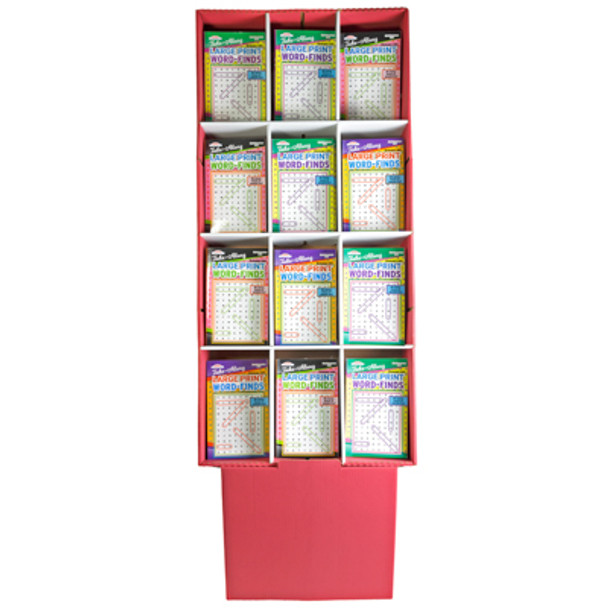 WORD FIND LARGE PRINT TRAVELSIZE 2 ASST IN 144PC FLOOR DISP $3.95