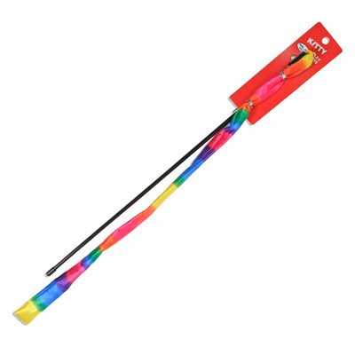 CAT TOY PLASTIC WAND WITH BELLS 3 ASSORTED RAINBOW COLORS #CT20028