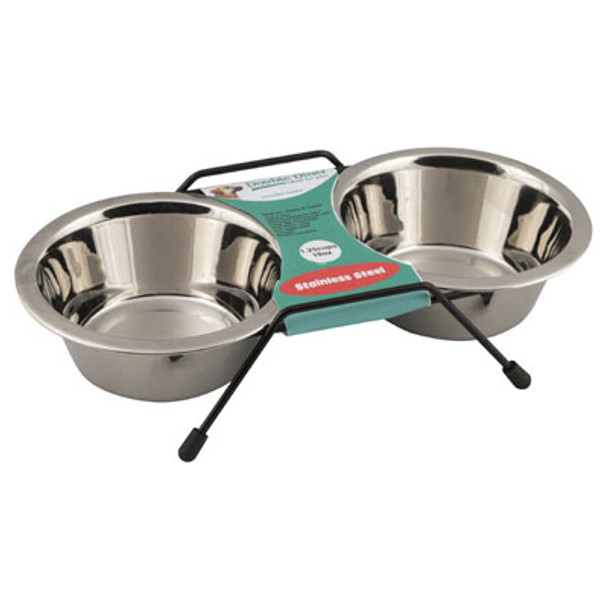 PET BOWL STAINLESS STEEL DOUBLEW/WIRE STAND 12 OZ EACH 220G#M-WDT-Ci020