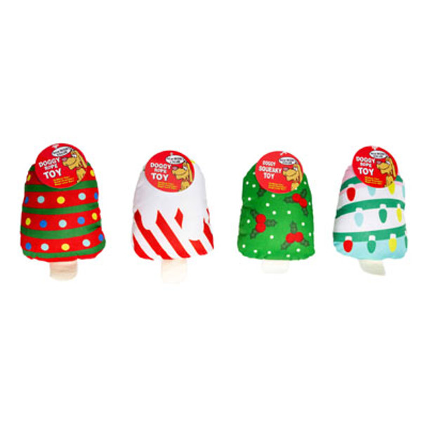 DOG TOY CHRISTMAS NYLON4 ASSORTED DESIGN IN PDQ #P32596