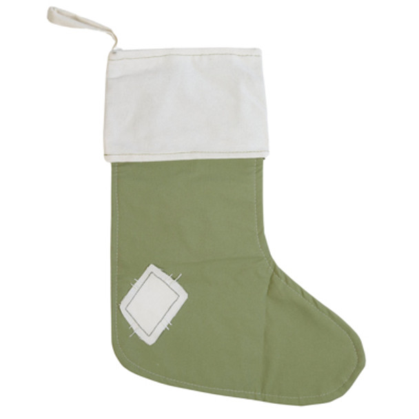 STOCKING 12X15X.75 CANVAS WHITE/GREEN (8.00)