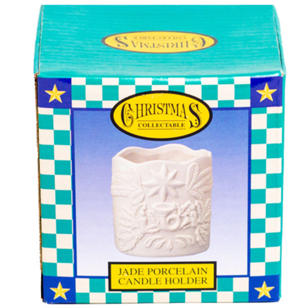 CHRISTMAS JADE CANDLE HOLDERCOLOR BOX