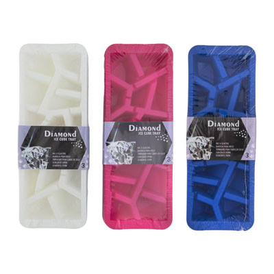 ICE CUBE TRAYS 3PK 3 COLORS #5002