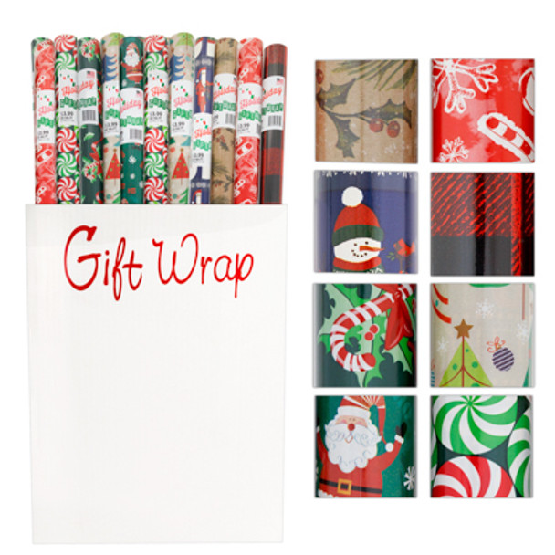 GIFT WRAP CHRISTMAS 40SQ FT 1.5IN CORE ASST DESIGN $3.99 PRPCDMADE IN USA GIFT WRAP CHRISTMAS 40SQ FT 1.5IN CORE ASST DESIGN $3.99 PRPCDMADE IN USA