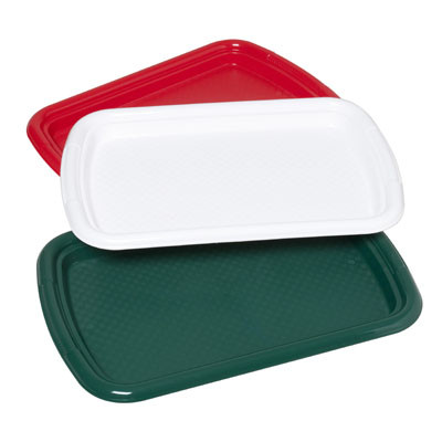 SERVING TRAY RECTANGUALR 15X10 CHRISTMAS COLORS IN PDQ