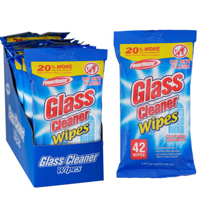WIPES 42CT GLASS CLEANER IN 8PC PDQ POWERHOUSE