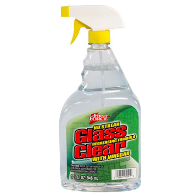 CLEANER GLASS 32 OZ CLEAR W/VINEGAR W/TRIGGER FIRST FORCE