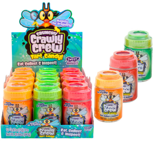 CANDY CRUNCHY CRAWLY CREW TART CANDY 2.47OZ COUNTER DISPLAY