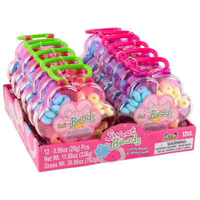 CANDY SWEET BEADS DIY JEWELRY W/DAISY CASE 12PC 2 ASSORTED COUNTER DISPLAY