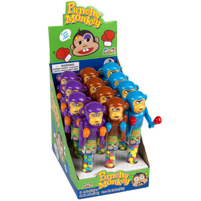 CANDY FILLED PUNCHY MONKEY 12CT COUNTER DISPLAY
