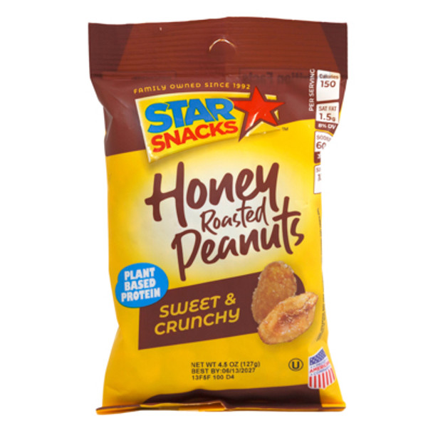 NUTS HONEY ROASTED PEANUT SWEET & CRUNCHY 4.5OZ