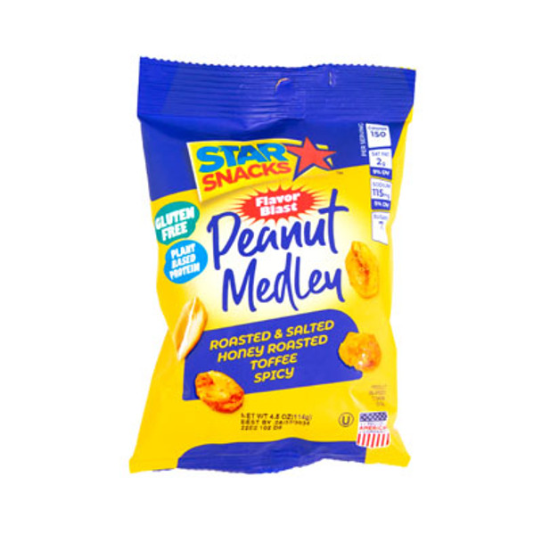 NUTS PEANUT MEDLEY HONEY ROASTED TOFFEE SPICY 4.5OZ
