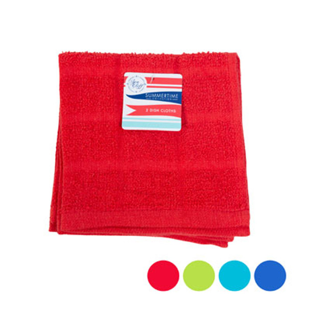 KITCHEN DISH CLOTH 2PK SUMMERTIME 4ASST COLORS PEGGABLE