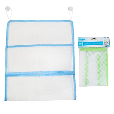 STORAGE MESH NET BAG FOR BATH 15.75X17.32IN 2AST W/SUCTION CUPS UP TO ABOUT 3.24LB/HBA PBH