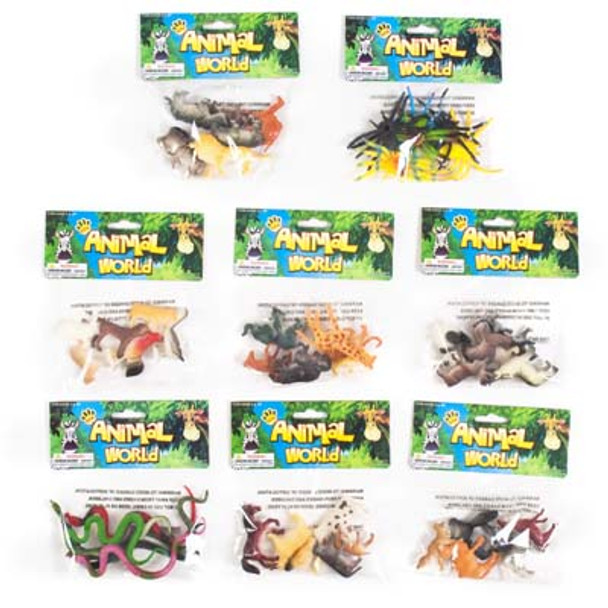 ANIMAL WORLD PLASTIC FIGURES 12PC 8 ASSORTED 6 PACK ON MERCH STRIP