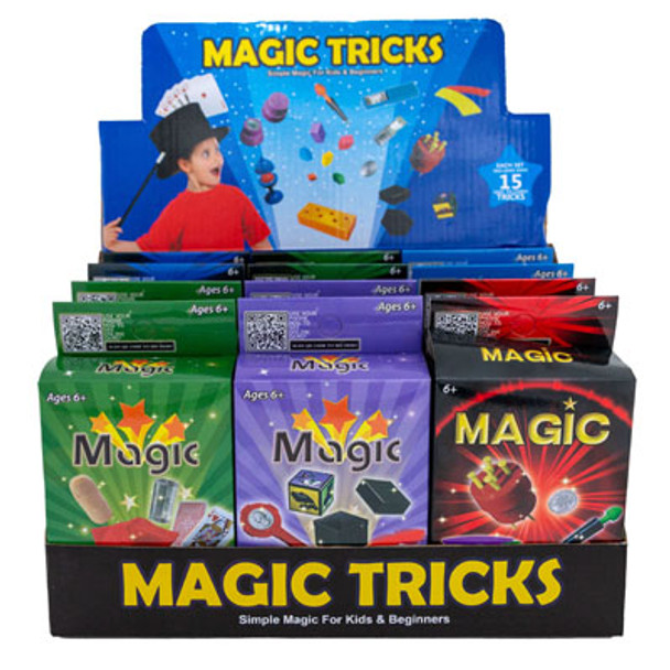 MAGIC TRICKS 6AST 12PC PDQ PEGGABLE COLORED BOX W/QR CODEFOR INSTRUCTIONS/DEMO MAGIC TRICKS 6AST 12PC PDQ PEGGABLE COLORED BOX W/QR CODEFOR INSTRUCTIONS/DEMO