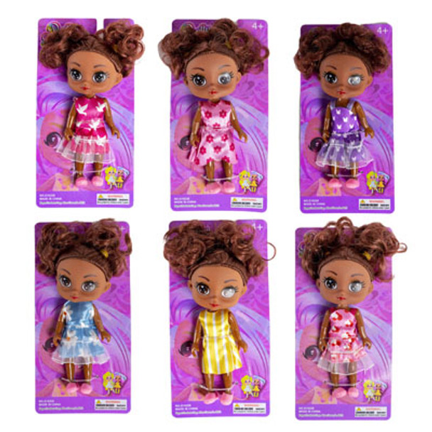 DOLL PRETTY DORABLES 5IN 6AST BLACK TIE ON CARD AGES 4+