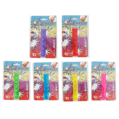 FIDGET BRACELET SNAP POP 6AST CLRS NON-CANDY HLWN TREAT/STOCKING STUFFER AGE 5+