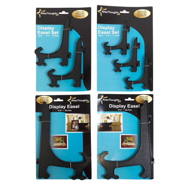 EASEL BLACK PLASTIC 1/2/3PKS -  9.75/6.5/4.5IN/TCD