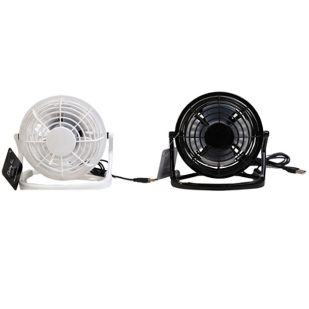 FAN DESKTOP USB PLUG 5.8X3.94X5.5IN HT WHITE/BLACK 4FT CORD