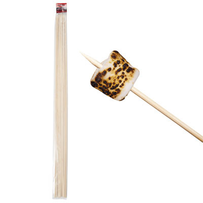 CAMPFIRE BAMBOO ROASTING STICK 8PK 30INL/6MM FOR HOT DOG/MARSHMALLOWS BBQ POLYBAG/HEADER
