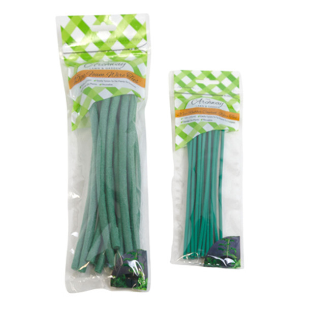 GARDEN TIES 20PC 7/8IN RUBBER & 15PC 9.8IN FOAM 2AST IN PRINTED COLOR BAG