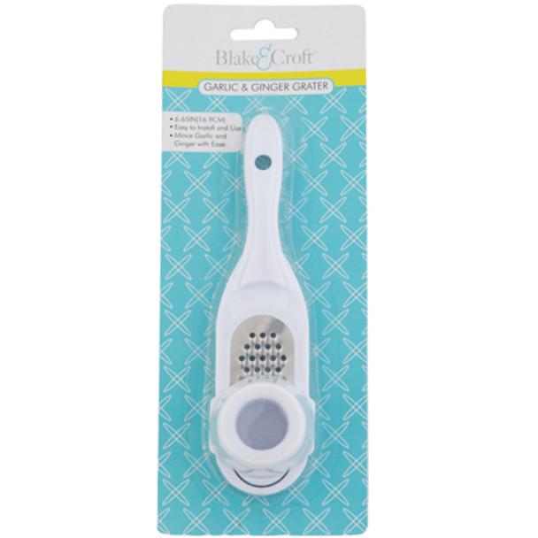 GRATER FOR GARLIC OR GINGER ABS/SS WHITE 6.65IN BLAKE&CROFT BLISTERCARD GRATER FOR GARLIC OR GINGER ABS/SS WHITE 6.65IN BLAKE&CROFT BLISTERCARD