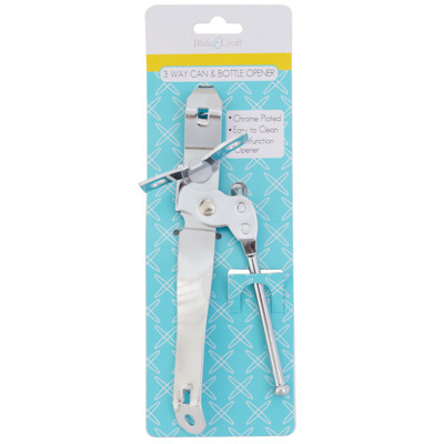 CAN OPENER 3-WAY CHROME-PLATEDMETAL/KITCHEN TIE-ON-CARD