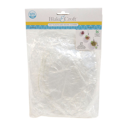 BOWL COVERS 9CT TRANSPARENT PE ELASTICIZED 3 SIZES PER PK EQUAL ASSORTED IN PK/B&C PBH