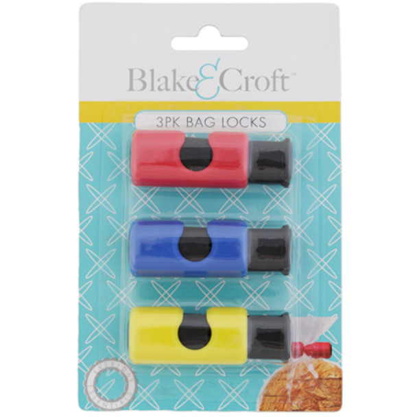BAG LOCKS 3PK 3-COLOR PACK 2.75IN KITCHEN BLISTERCARD