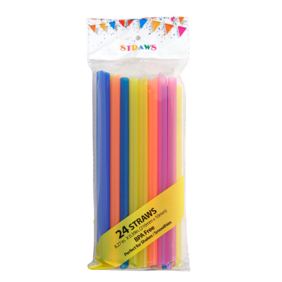 STRAWS 24CT SHAKE/SMOOTHIE 10MM DIA/8.27INL PTD/OPP