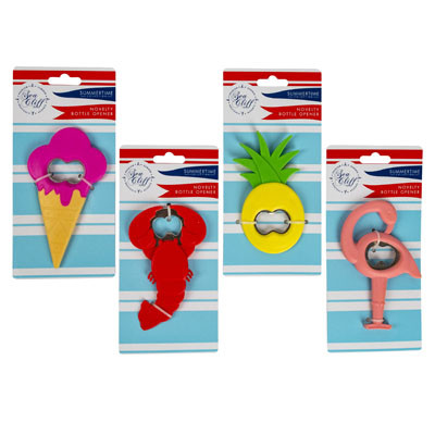 BOTTLE OPENER SUMMER NOVELTY TPR LOBSTER/FLAMINGO/CONE/PINEAPPLE SUMMER TCD