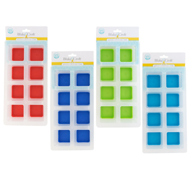 ICE CUBE TRAY JUMBO 8-SQUARE 4ASST COLORS TCD MAKES APPROX 2X2IN ICE CUBES ICE CUBE TRAY JUMBO 8-SQUARE 4ASST COLORS TCD MAKES APPROX 2X2IN ICE CUBES