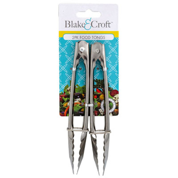 FOOD TONG 7IN 2PK 410 S/S 22G EACH/B&C TIE ON CARD