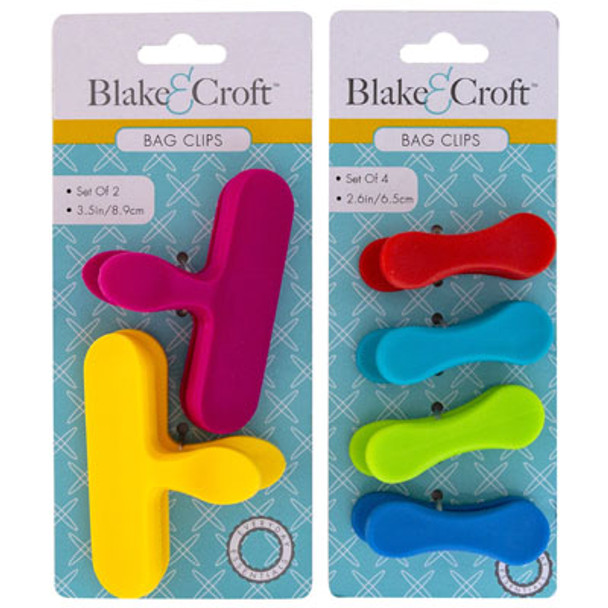 BAG CLIP SET 2AST 4PC SM 2.6IN/2PC LG 3.5IN B&C TIE ON CARD