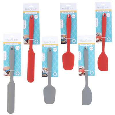 KITCHEN TOOL MINI SILICONE 3 STYLES EACH IN 2 COLORS B&C TCD RED/GREY