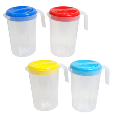 PITCHER W/LID 4.5QT 4ASST SUMMER COLOR LIDS/CLEAR BOTTOM UPC LABEL