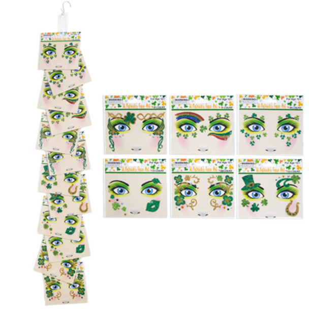 FACE ART ST PATRICKS 6AST DESIGN 12PC MDSGSTRIP/PB INSERT CARD AGE 12+