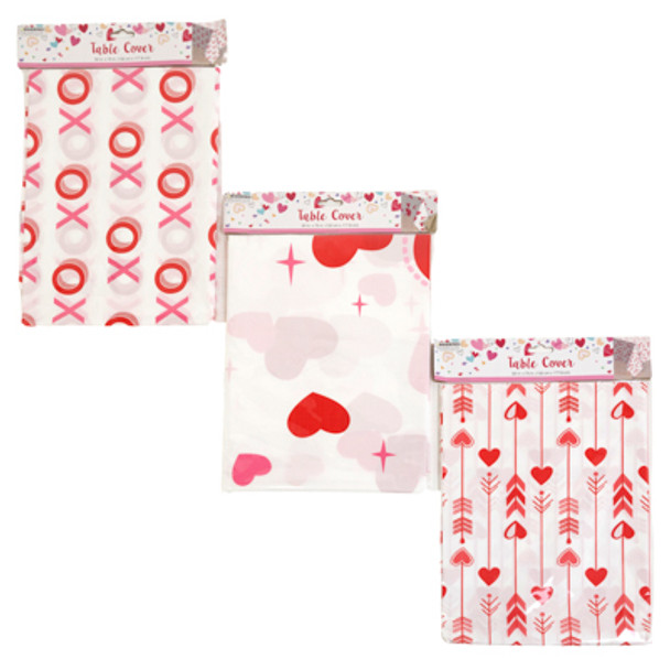 TABLECOVER VALENTINE PE PLASTIC ALL OVER PRINT/3AST 85G 52X70IN PBH TABLECOVER VALENTINE PE PLASTIC ALL OVER PRINT/3AST 85G 52X70IN PBH