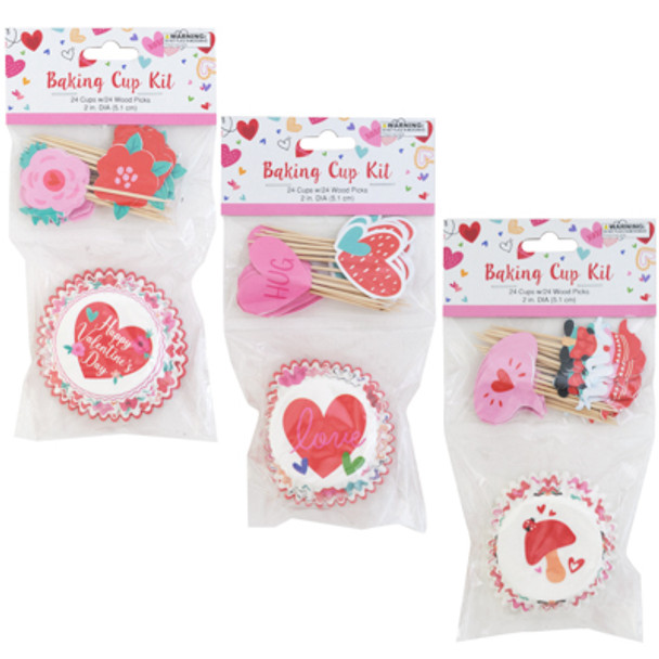 BAKING CUP KIT VALENTINE 3AST 24-2IN CUPS /24PICKS ON 12PC MERCHSTRIP VAL PBH BAKING CUP KIT VALENTINE 3AST 24-2IN CUPS /24PICKS ON 12PC MERCHSTRIP VAL PBH