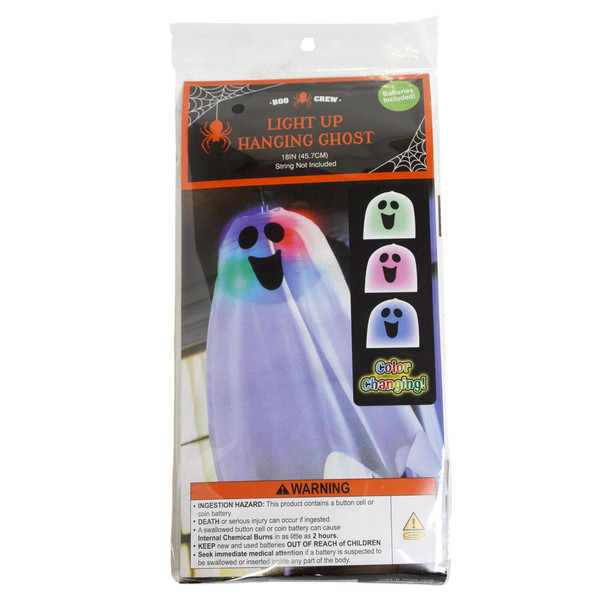 GHOST 18IN COLOR CHANGE LIGHT-UP PAPER LANTERN W/ PRNTD GHOST FACE SHROUD HAL PB/INS