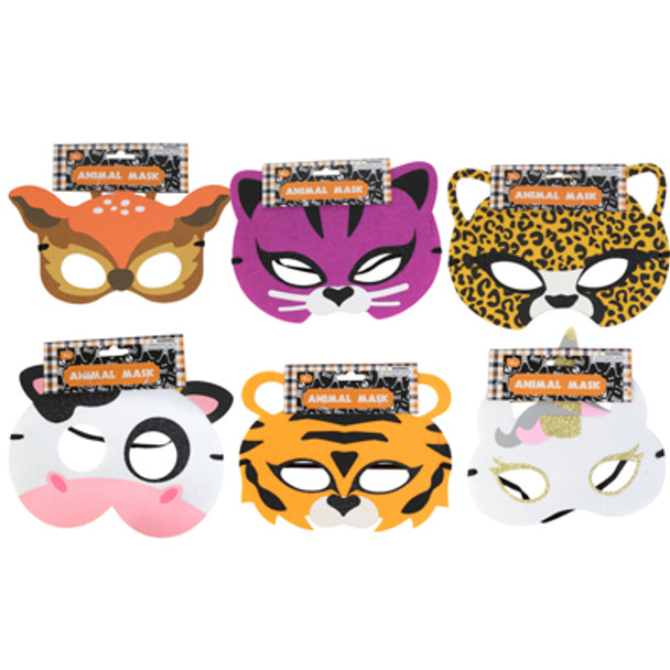 MASK ANIMAL FELT/GLITTER KIDS 6AST ANIMAL HDRCRD AGE 4+ MASK ANIMAL FELT/GLITTER KIDS 6AST ANIMAL HDRCRD AGE 4+