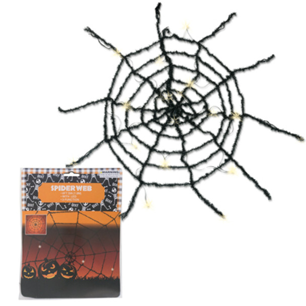 SPIDER WEB GIANT W/LIGHTS 6FT 2-CR1220 BATTERIES INCLUDED 3-FUNCTION PB W/IN USE INSERT CARD