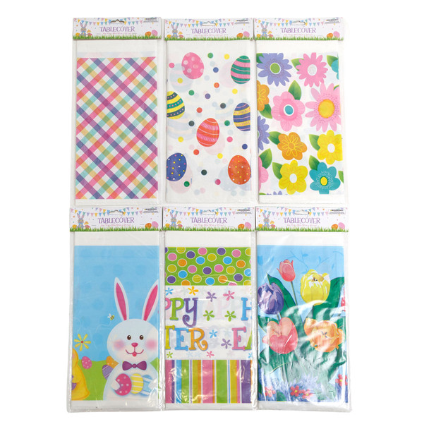 EASTER TABLECOVER 54X108 6AST BORDER PRINTS PBH