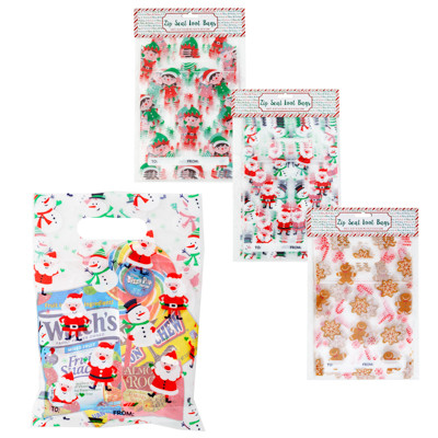 LOOT BAG ZIPPER 10CT CHRISTMAS 3AST PRINTS TO/FROM XMAS/HDR 6.37 X 9.25IN